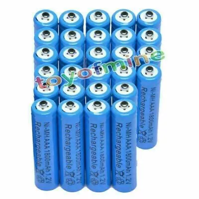 28x AAA 1800mAh 1.2V Ni-MH 3A Blue Color Rechargeable Battery Cell • $22.05