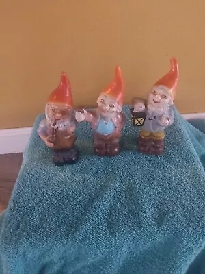 Vintage Set Of 3 Rubber/Plastic Gnomes Colorful • $25