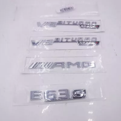 Genuine OEM Mercedes-Benz Chrome E63S AMG V8 Biturbo 4Matic Emblem Badges • $39.99