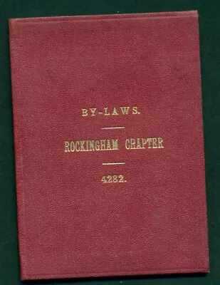 Masonic - Royal Arch Masons Rockingham Chapter 4282 - Bye-laws Book-  1950's- • £3.50