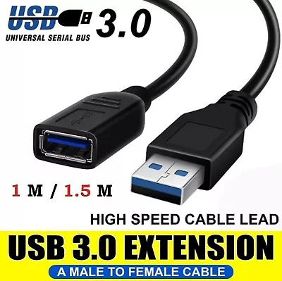 SuperSpeed USB 3.0 Extension Cord Data Cable Male To Female For Laptop PC Camera • $9.49