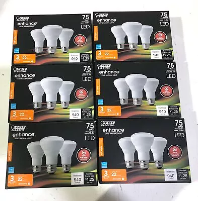 18PK Feit Electric 75W Equiv R20 Dimmable LED Flood Light Bulb 2700K New • $90.24