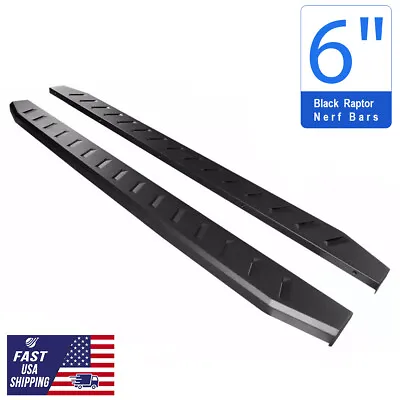 6  Black Raptor Side Step Running Boards For 2009-2014 Ford F-150 Super Crew Cab • $149.49