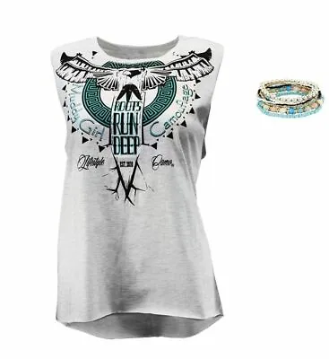 Muddy Girl Camo Aztec Serenity Roots Run Deep Tank Top Shirt Turquoise Bracelet • $19.99