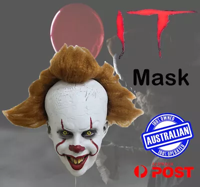 Stephen King's It Pennywise Premium Mask Clown Cosplay Halloween Prop Scary  • $39.95