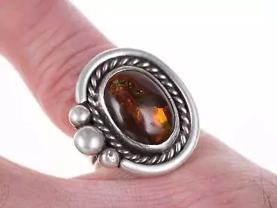 Sz7 Vintage Native American Sterling Fire Agate Ring • $165