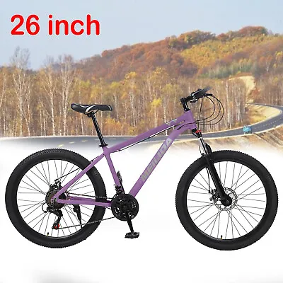 Mountain Bike Bicycle Men Women 26  MTB Aluminum Alloy Body 21-Speed Purple USA • $169.99
