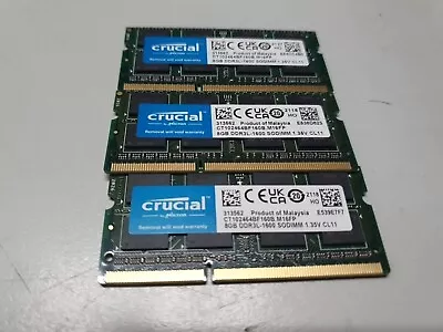 Crucial DDR3L 1600MHz 8GB DDR3 DDR 3 Laptop 1600Mhz 204pin SODIMM RAM • $28