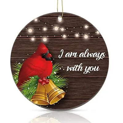 3 Inch Round Red Cardinal Christmas Ornaments Loved One In Heaven Ornament • $7.35