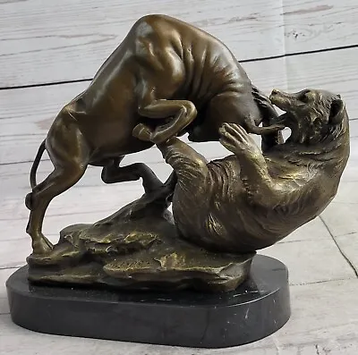 Wall Street Bull Vs Bear Cast Bronze Statue  NEW Bull  Bear Stock Market • $299