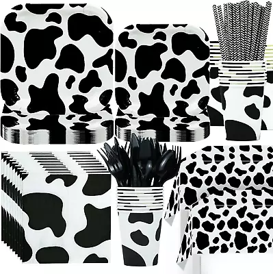 Cow Birthday Party Supplies Tableware - Cow Print Party Supplies Deco... • £40.49