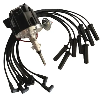 HEI Distributor + Spark Plug Wire Set For Dodge Mopar 318 340 360 V8 1977-1998 • $136.24