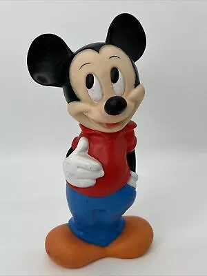Mickey Mouse ILLCO Vinyl Coin Bank Disney Free Standing 1968 Vintage Disneyana • $11.99