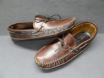 Minnetonka Moccasin 11 Double-Bottom Layer Soft Sole Leather House Slipper 738 • $33.98