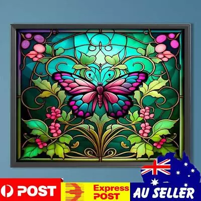 5D DIY Full Round Drill Partial AB Diamond Painting Butterfly Decoration 55x45cm • $19.19