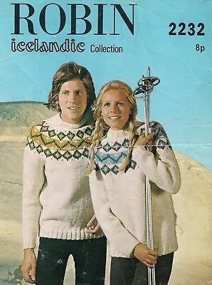 Vintage Knitting Pattern - Unisex Fair Isle Icelandic Sweater - 34-40 Inches. • £3.99