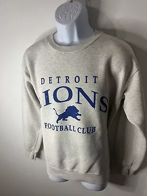 Vintage 1995 Detroit Lions Football Club Nutmeg Sweater Size Medium 90s NFL • $84.92