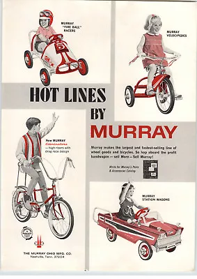 1967 PAPER AD Murray Toy Fire Ball Pedal Car Station Wagon Eliminator Bicycle • $14.98