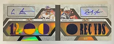 2008 Topps Triple Threads Randy Moss And Cris Cater Dual Auto Patch Booklet #3/3 • $2955