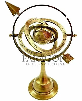$90.44 • Buy Vintage Celestial Globe Antique Brass Armillary Globe Sphere Engraved Decor