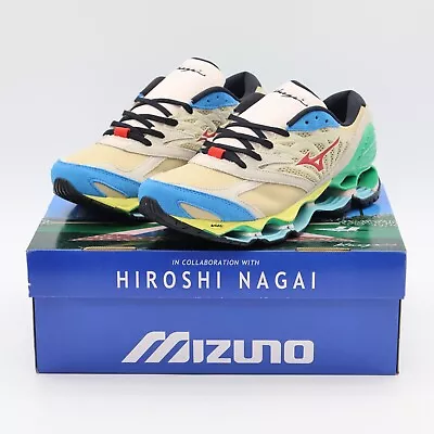 D1GA241201 Hiroshi Nagai Mizuno Wave Prophecy LS Beige Wine Green (Men's) • $381