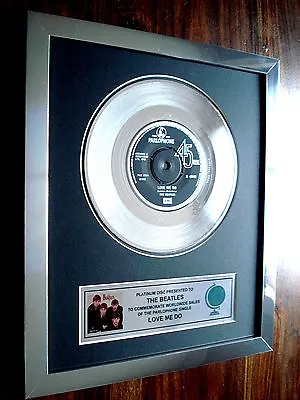 £74.99 • Buy The Beatles Love Me Do Platinum Disc 7  Single Record Award