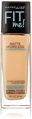 Maybelline New York Fit Me Matte Plus Pore Less Foundation Makeup Nude Beige • $7.65