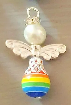 Lucky Guardian Angel Car Mirror Charm With Hanging Chain Car Charms Rear View • £4.99