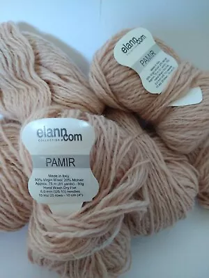 Yarn Elann Collection  Wool  Mohair Blend Light Pastel Lot Of 5 Balls 250g • $18
