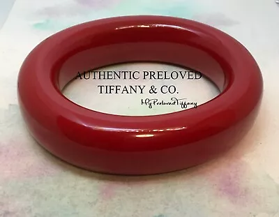 Authentic Tiffany & Co. Elsa Peretti Red Lacquer Doughnut Donut Bangle 7.5” • $409