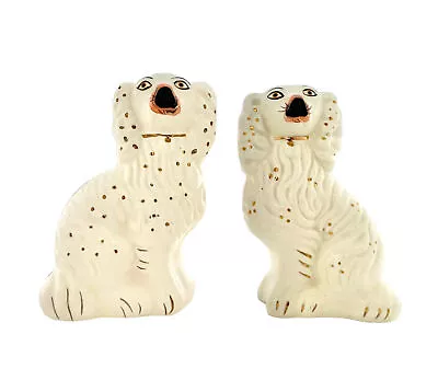 Dog Statue Pair Porcelain Figurine Vintage Staffordshire Style Decor Gift • $265