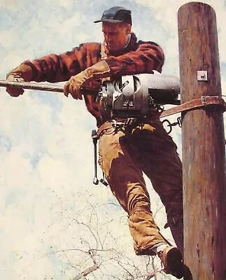 The Lineman By Norman Rockwell Art Painting Print • $12.99