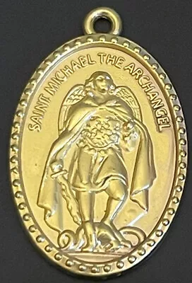 Vintage Catholic St Michael  Gold Tone Religious Medal • $9.99