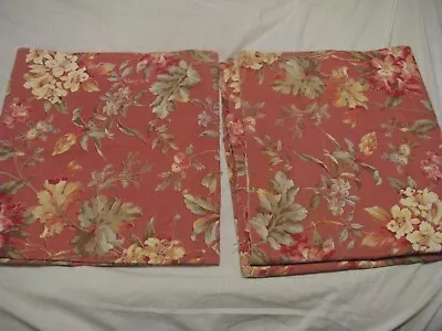 Vtg 50s 2 BARK Cloth DRAPE Fabric  PANEL  FLOWERS • $20