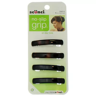 Scunci No Slip Grip All Day Hold No Slip Grip Hair Barrettes Tortoise And Bl... • $7.95