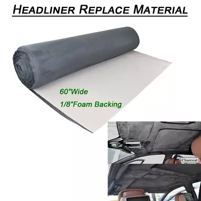 Headliner Fabric Suede Charcoal Replace For SUV Dodge Durango & Grand Caravan • $93.99