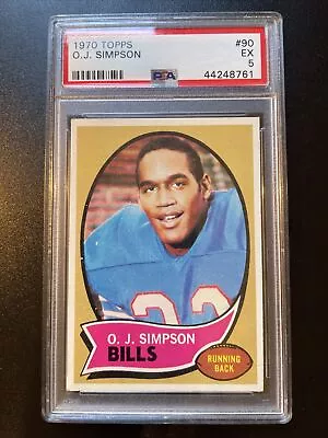 1970 Topps #90 O.J. Simpson RC PSA 5 • $144.95