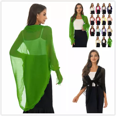 £5.99 • Buy Summer Womens Chiffon Sun UV Protection Blouses Arm Sleeve Shawls Top Cape Shawl