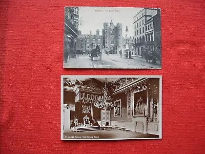 St James Palace London 2 Vintage Postcard Charles Martin 1031 1906 & Throne Room • £1.99