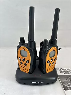 2 Midland GXT 720 X-Tra Talk 2-Way Radio Walkie Talkies And Charger Base • $23.99