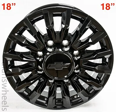 4 New 18” Chevy Silverado 2500 3500 HD Factory OEM Gloss Black 8 Lug Wheels Rims • $1395