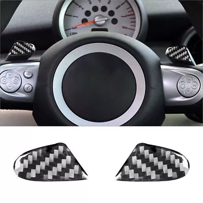 For Mini Cooper 2007-2010 Carbon Fiber Interior Steering Wheel Paddle Cover Trim • $7.19