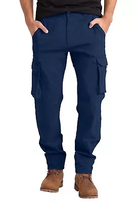 Mens Heavy Duty Work Trouser Stretch Reinforced Utility Pocket Cargo Full Pant • $23.79