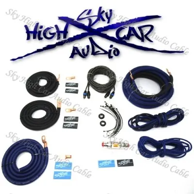 4 Ga AWG Amp Kit And 4 Gauge AWG Big 3 Upgrade Blue Black Sky High Car Audio • $69.95