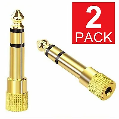 6.3mm 1/4  Male Plug To 3.5mm 1/8  Female Jack Stereo Headphone Audio Adapter • $3.09