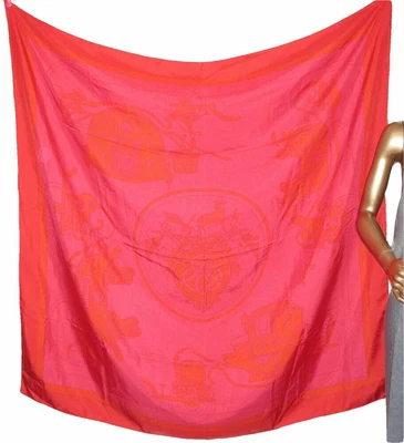 $930 • Buy Hermes 2011 Fuchsia Orange Ex Libris Dip Dye Surteint By Hugo Grygkar Silk 140