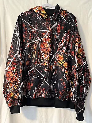 Men’s Moonshine Attitude Attire Wildfire Camouflage Hoodie Sweatshirt Size Large • $19.95
