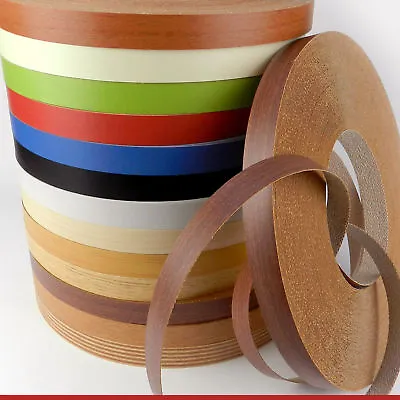 Furniture Edging Tape Melamine Pre Glued Iron On Band Veneer Strip 20mm Colours • £0.99