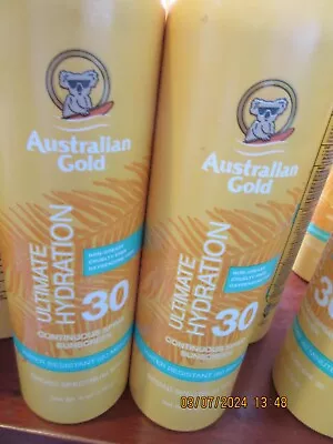 2-Cans Australian Gold Ultimate Hydration SPF30 Spray Sunscreen Exp 05/2025 • $18.99