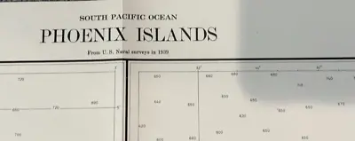 WW2 Hydrographic Chart Phoenix Islands South Pacific Ocean Vintage 1940s • $19.99